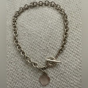 TIFFANY & CO TAG CHOKER NECKLACE in silver